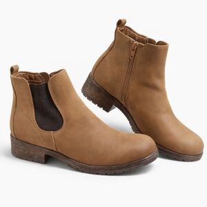 Vintage 7 Eight Chelsea Ankle Boots Women's Sz 8.5 Tan Honey Brown Booties